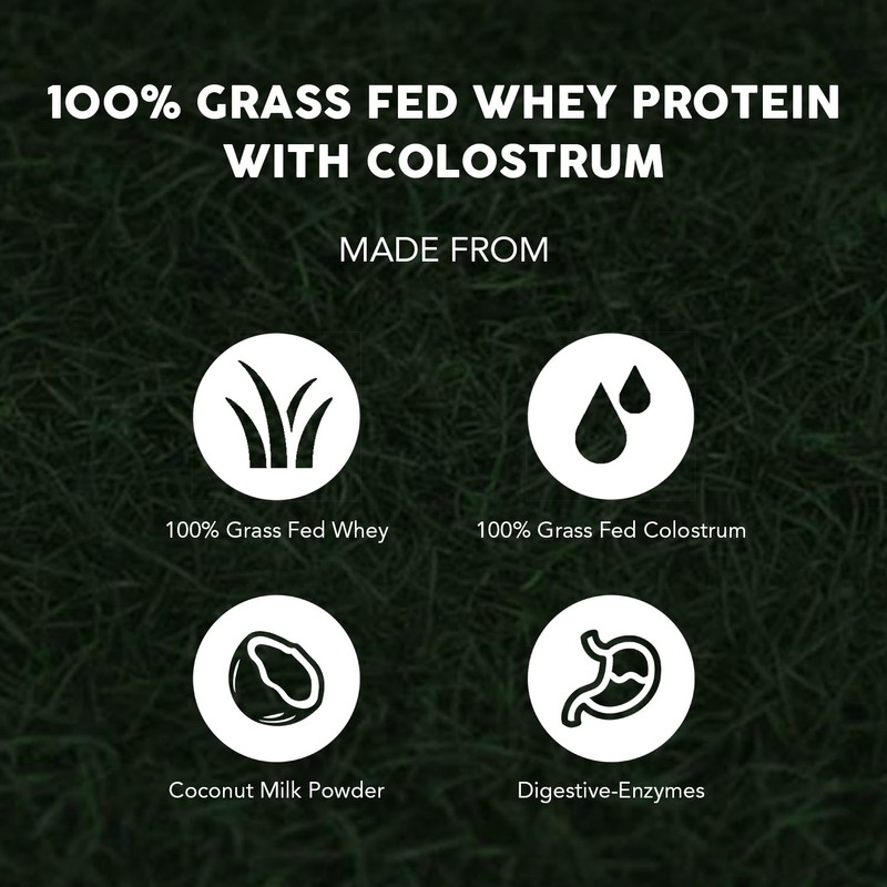 Paleovalley 100% Grassfed Whey Protein Powder with Colostrum, 13g Protein,