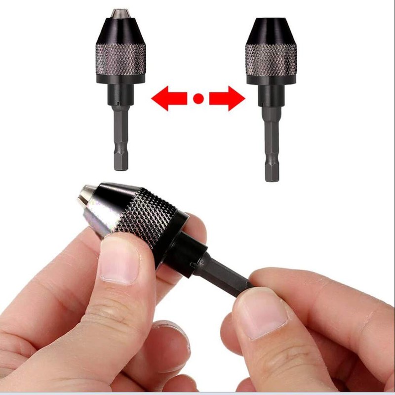 Gasea 0.3-6.5mm 1/4 inch Hex Quick Change Keyless Drill Chuck
