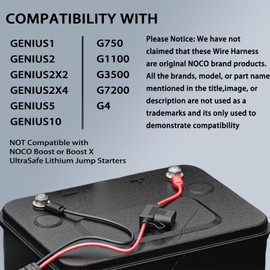 GC002 + GC004 X-Connect fit for NOCO Battery Charger Accessories,M6 (1/4in) XL Eyelet Terminal,10.5 + 1.8 Ft Extension Smart Batteries Trickle Chargers Cable