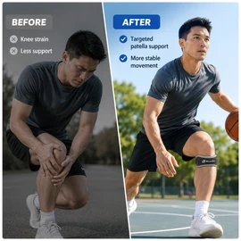 Adjustable Patella Knee Strap for Sports Support – Compression Tendon Band for Basketball, Running & Training