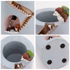 Segreto Creative Hedgehog Plants Pot Flower Pots Resin Planters Vase Home Decor for Succulents,Flower,Cactus,Gardening Decoration,Indoor