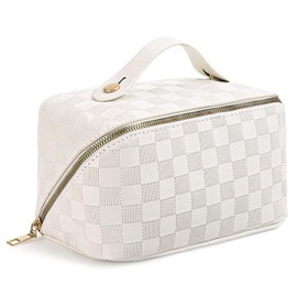 AMXNX Makeup Bag Large Capacity Travel Cosmetic Bag Waterproof Makeup Organizer Bags for Women Portable Pouch Open Flat Travel Toiletry Bag