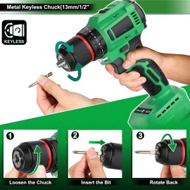 20V Brushless Cordless Drill/Driver w/2Ah Battery, 3/8" Chuck, 18+3P & 2-Speed