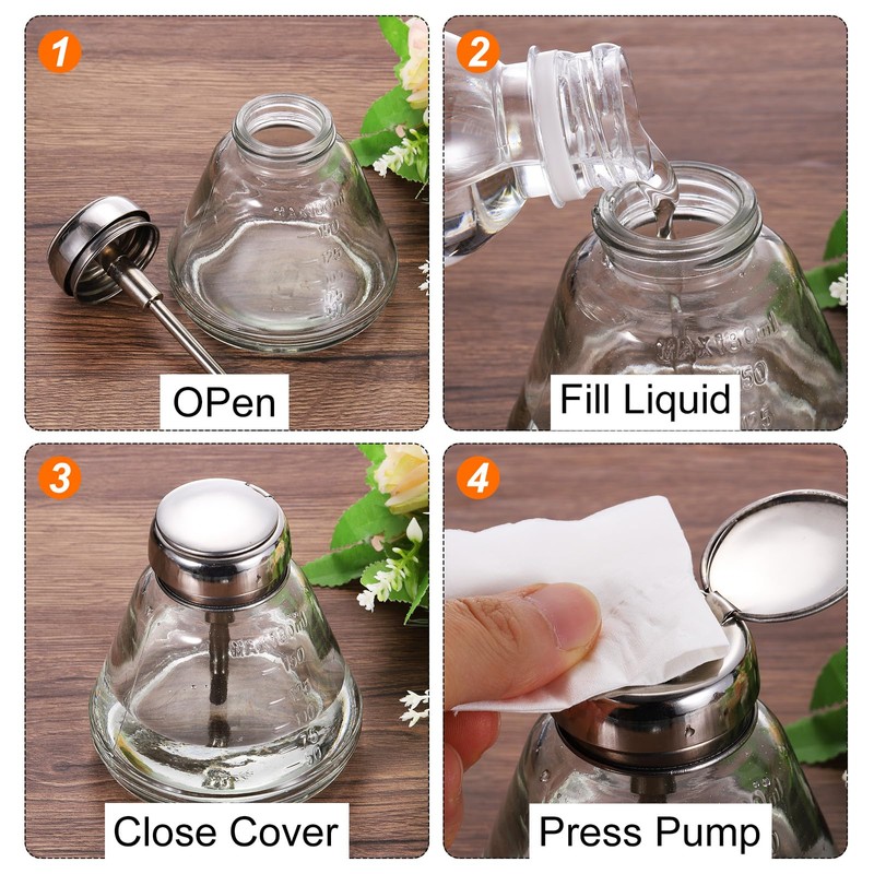 QUARKZMAN 3 Stück 3.4 Unzen / 100ML Glas Pumpspender Flasche