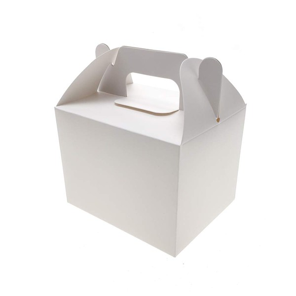 Homeford Rectangle Paper Box with Handle, 4-Inch x 3-Inch, 12-Count (White)
