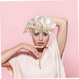 Gatuida 1Pc Sleep Bonnet for Hair Care Soft Sleeping Hat Comfortable and Breathable Wave Rim Design for Home Sleep Face Washing