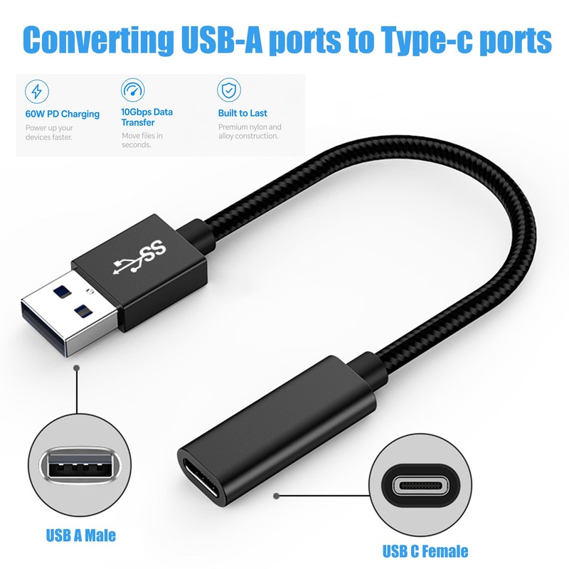 MZHOU USB C Female to USB Male Adapter with 10Gbps,