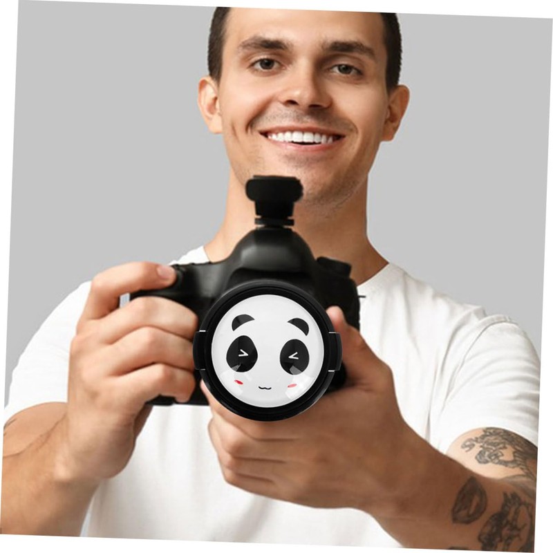 LALAFINA 2pcs Center Pinch Lens Cap Cover with Adorable Panda