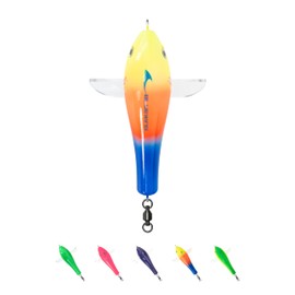 BLUEWING Deluxe Trolling Birds 650 lbs Through Wire Bird Fishing Teaser 7 inch Trolling Lure for Tuna Marlin Mahi Mahi Fishing, Rainbow, 1pc, 7.28in