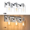 ALAISLYC 3-Light Bathroom Light Fixtures Modern Chrome Vanity Lights for