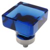 Cosmas 6377SN-BL Satin Nickel Cabinet Hardware Square Knob with Blue