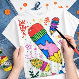 KUOFANY 24 Textile Pens Machine Washable, Textile Markers, Fabric Paint Pens, Textile Markers for Painting, Textile Paints for T-Shirts, Clothing, Fabric Bags, Hat