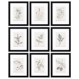 eletecpro 8x10 Picture Frames Set of 9 Classic Gallery Wall Frame Set, Displays 5x7 with Mat or 8x10 No Mat, Picture Frames Collage Wall Decor, Black Frames for Home Decor