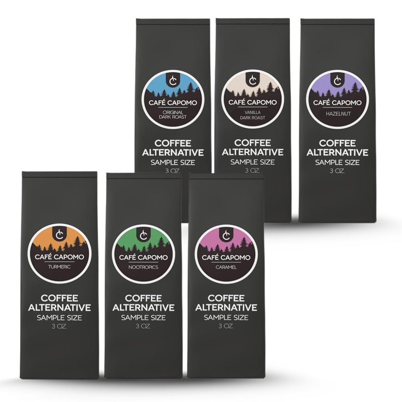Cafe Capomo Herbal Coffee Alternative, Caffeine & Acid Free, 6