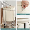 SONGMICS HOME Laundry Basket with Wheels, Rolling Laundry Hamper, Round
