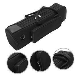 WHAMVOX Black Trumpet Carrying Case Portable Oxford Cloth Trumpet Gig with Adjustable Shoulder Straps and Mouthpiece Pouch for Musicians the Go