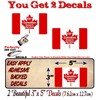 2-100% Canadian Owned and Operated Canada Flag 5" Decals Maple