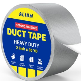 ALIUM 2 Inch x 90 Feet (30 YD) Duct Tape Heavy Duty, Flexible, Easy to Manipulate, Very Sticky, Easily Torn, Thick Silver Tape Weather Resistant for Indoor Outdoor use