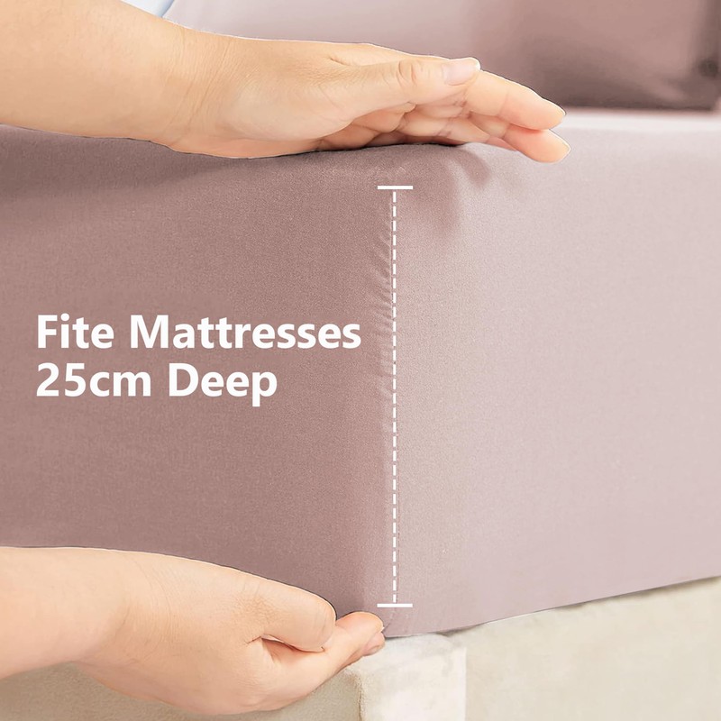 AR Ware Double Fitted Sheet Non Iron Wrinkle, 25cm Deep