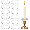 Elsjoy 12 Pack Glass Candle Bobeches, Candle Drip Protectors for