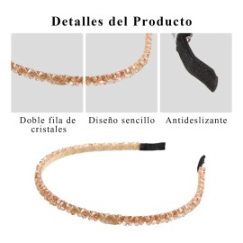 4pcs Doble Hilera De Diademas De Cristal De Moda Para Niñas