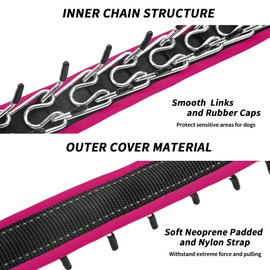 Martingale Collar for Dogs, Reflective Adjustable No Pull Dog Collar with Buckle, Heavy Duty Nylon Anti Pull Collar Slip Collar for Large Medium Dog Walking Training S Hot Pink