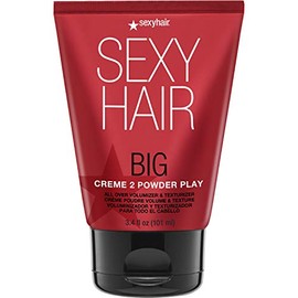 SexyHair Big Creme 2 Powder Play Voluminizador y Texturizador, 100 ml  Hasta 100 ms volumen  Frmula crema a polvo  Todo tipo de cabello               