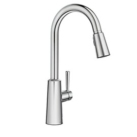 Moen 7402C Riley One-Handle Pulldown Kitchen Faucet Featuring Power Clean and Reflex, Chrome