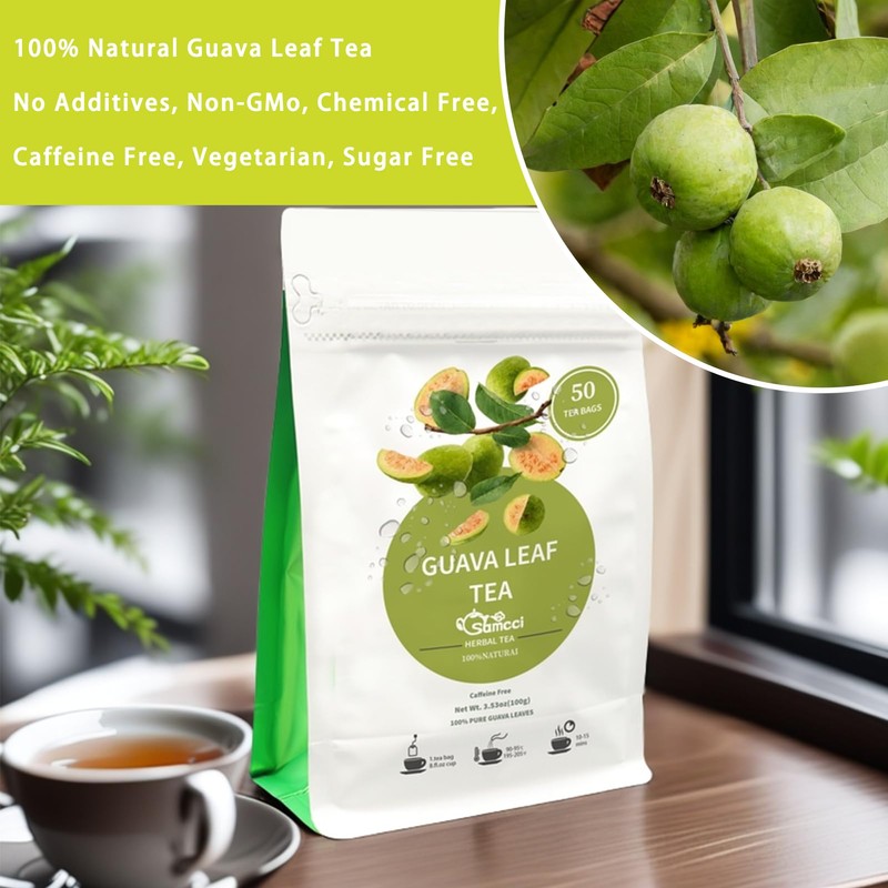 Samcci - Guava Leaves Tea Bags, 50 Teabags - Hojas