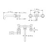 Homein Matte Black Double Handle Concealed Wall Mount Sink Faucet,
