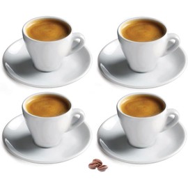 Cusinox White Porcelain Espresso Cup Sets for Espresso Coffee, 2 Oz