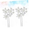 Baluue U-Shaped Hair Pins 6pcs Red Pearl Floral Hair Sticks