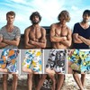 Men's Beachwear Board Shorts Rash Guard Swim Trunks Beach Shorts Swim Shorts Monstera Pattern/3XL 2ea
