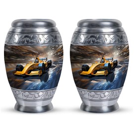 KARYLIZ Racing Car Urn for Ashes Adult Male - Tiny Urns - Decorative Urns for Ashes - Cremation Urns for Human Ashes Funeral - 3 Inch - Pack of 2- Burial Urn Adult Human Ashes - Memorial Keepsake Urn