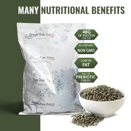 Straight from France Genuinely French, Non GMO Certified French Green Lentils, All Natural Bulk Dry Lentils, Rich in Plant Based Protein and Dietary Fibers, Vegan and Vegetarian Friendly 30 Oz