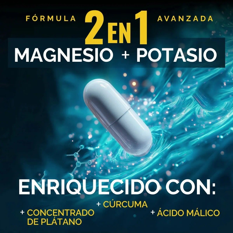 Citrato Magnesio Potasio Curcuma Extracto Platano Acido Malico Fórmula Complex