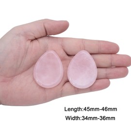 Nupuyai Pack of 2 Teardrop Shape Rose Quartz Stone Worry Stone Gemstone Natural Thumb Stone Palm Stone Massage Stone Worry Stone Pocket Stone for Reiki Healing Meditation