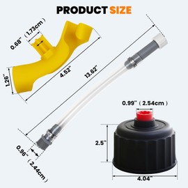 Mapleza 2 Set of Racing Fuel Filler Hose Kits,2 PCS Fuel Jug Hoses with 2 PCS X shaped Hose Benders and 2 caps, for Gas Cans, Vp Fuel Jug and 5/5.5 Gallon Jugs