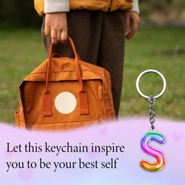 SUDIKUB Acrylic keychain, Fashionable Letter Accessories, Give the Initials of Sisters/Friends/Colleagues/Lovers/Relatives/Boyfriends/Girlfriends Holiday gifts Christmas Father's Day Mother's Day(S)