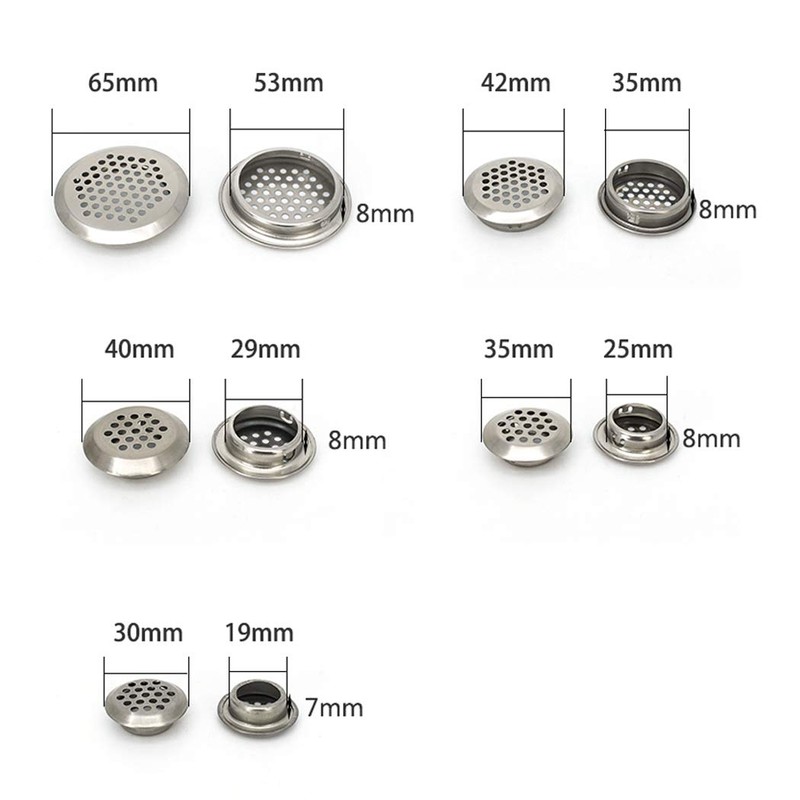 19mm Circular Air Vent Covers Stainless Steel Mesh Hole for