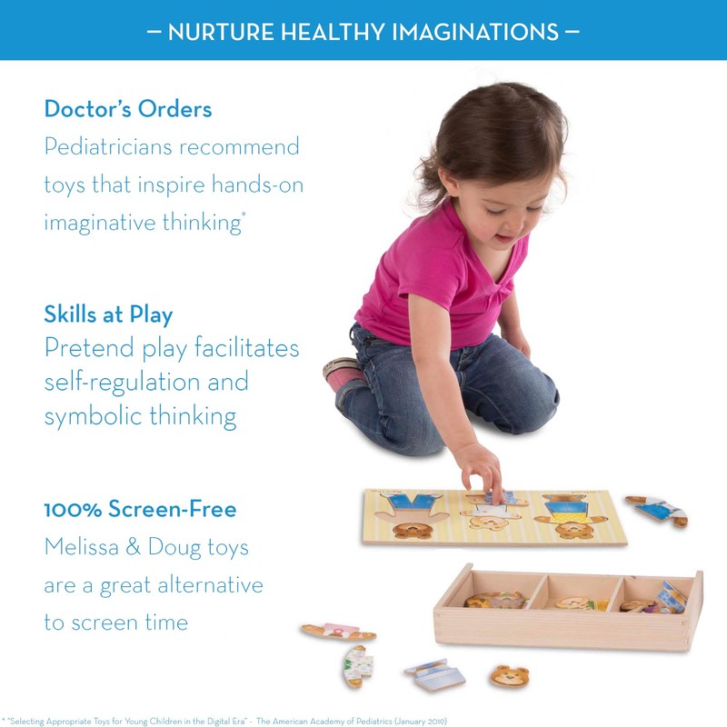 Melissa & Doug Wooden Bear Family Dress-Up Puzzle, 45 Pieces