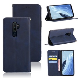 OPPO A5 2020/A9 2020/A11X Case Folio Cover PU Leather Card Storage Wallet Type Shockproof Case with Magnet Stand Function 5 Colors (OPPO A5 2020/A9 2020/A11X Case Notebook Type) (Deep Blue)