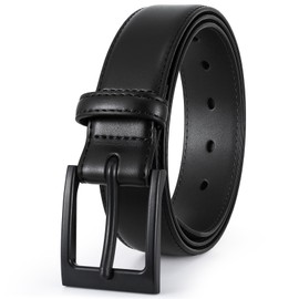 XZQTIV TSA Belt For Men Metal Free Dress Belts Hypoallergenic Leather Belt With Black Buckle Nickle Free