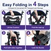 BlessReach Rollator Walkers for Seniors with Seat, Lightweight Walker, Blue