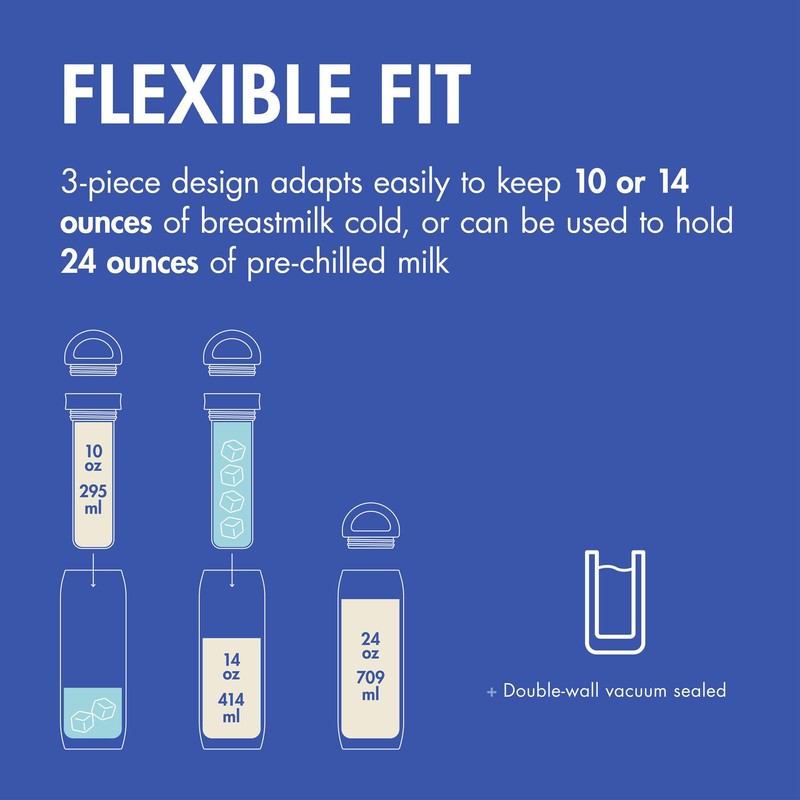 Boon Frosh Portable Breast Milk Chiller - Stainless Steel Breast