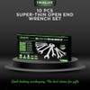 SWANLAKE 10Pcs Super-Thin Open End Wrench Set, CR-V Steel, Metric,