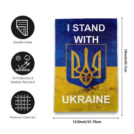 We Support Ukraine Ukrainian Stand With Ukraine Love Like Ukraine Small Garden Flag 12.5 X18" Double Sided Lawn Sign Yard Decor Banner Patio Outdoor Farmhouse Decorative Outside Home Decoration