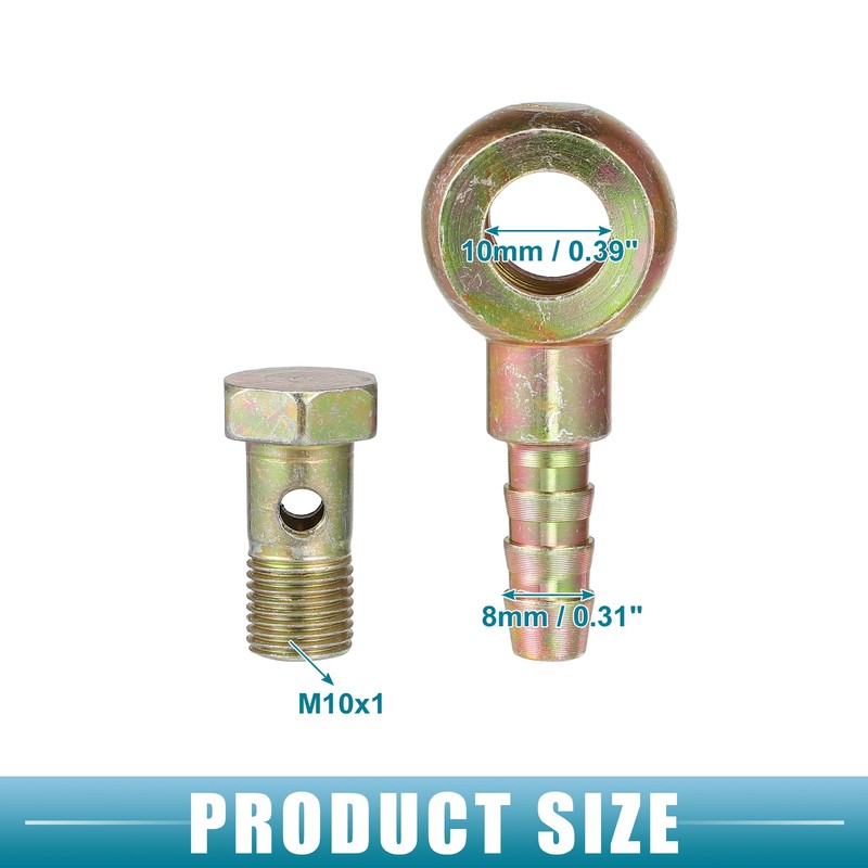 A ABSOPRO Banjo Bolt M10x1 8mm Banjo Hose Barb Bolt