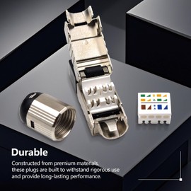 Itvexeme RJ45 Connectors Tool Free Cat8, Cat8 Field Termination Plug Shielded Modular Plugs for 2000MHz 2GHz 40G, 22AWG-24AWG (CAT8-12Pack)