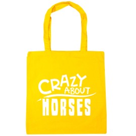 Hippowarehouse Crazy About Horses Tote Shopping Gym Beach Bag 42cm x38cm, 10 litres